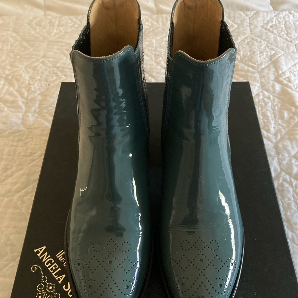 The Office of Angela Scott Patent Leather Chelsea Boots 40